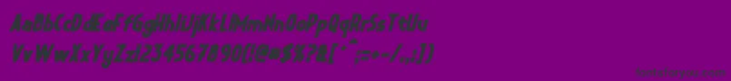 フォントCrystalDecoBoldItalic – 紫の背景に黒い文字