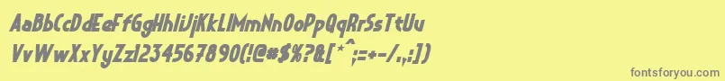 フォントCrystalDecoBoldItalic – 黄色の背景に灰色の文字