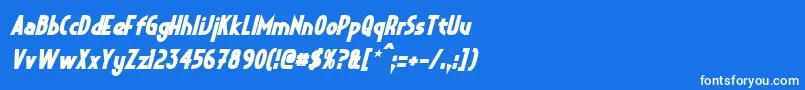 フォントCrystalDecoBoldItalic – 青い背景に白い文字