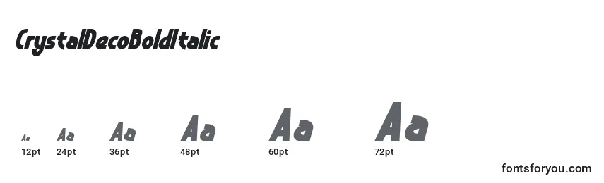 CrystalDecoBoldItalic Font Sizes