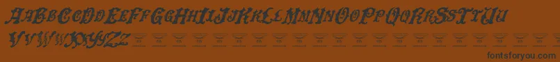Fonte DinglehuckleberryItalic – fontes pretas em um fundo marrom