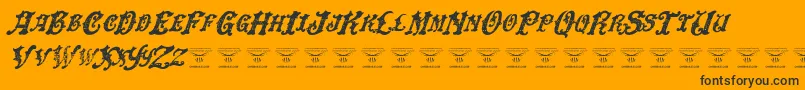 Fonte DinglehuckleberryItalic – fontes pretas em um fundo laranja