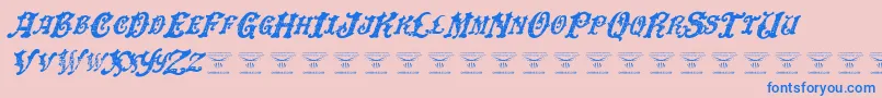 DinglehuckleberryItalic Font – Blue Fonts on Pink Background