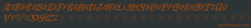 Fonte DinglehuckleberryItalic – fontes marrons em um fundo preto