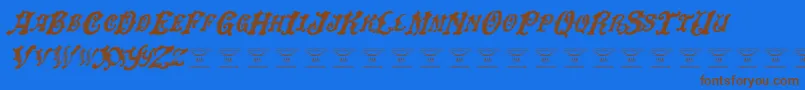 fuente DinglehuckleberryItalic – Fuentes Marrones Sobre Fondo Azul