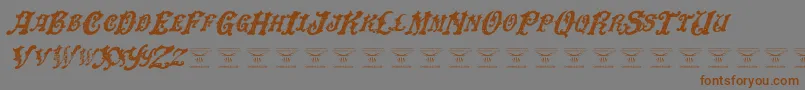 DinglehuckleberryItalic-Schriftart – Braune Schriften auf grauem Hintergrund