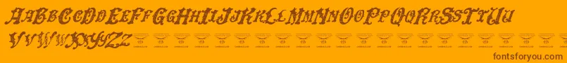 Шрифт DinglehuckleberryItalic – коричневые шрифты на оранжевом фоне