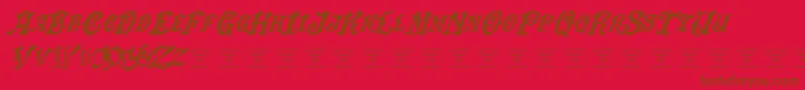 DinglehuckleberryItalic Font – Brown Fonts on Red Background