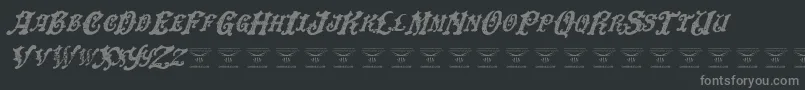 DinglehuckleberryItalic-Schriftart – Graue Schriften auf schwarzem Hintergrund