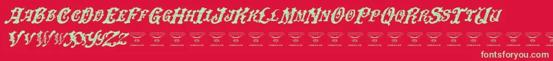 Шрифт DinglehuckleberryItalic – зелёные шрифты на красном фоне