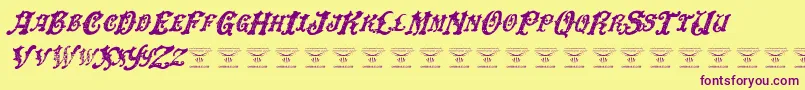 DinglehuckleberryItalic Font – Purple Fonts on Yellow Background