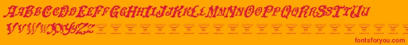 DinglehuckleberryItalic Font – Red Fonts on Orange Background
