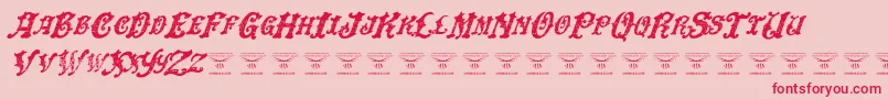 フォントDinglehuckleberryItalic – ピンクの背景に赤い文字