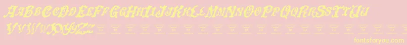 DinglehuckleberryItalic Font – Yellow Fonts on Pink Background