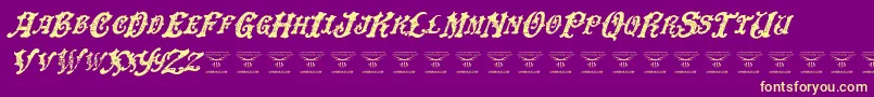 DinglehuckleberryItalic Font – Yellow Fonts on Purple Background