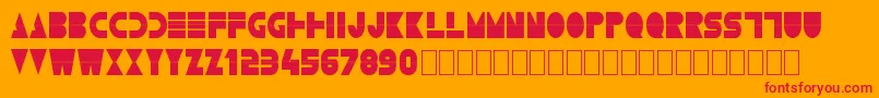 Deum Font – Red Fonts on Orange Background
