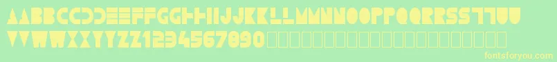 Deum Font – Yellow Fonts on Green Background