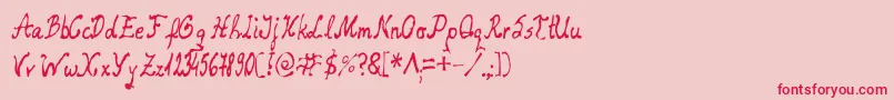 Relaxed Font – Red Fonts on Pink Background