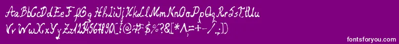 フォントRelaxed – 紫の背景に白い文字