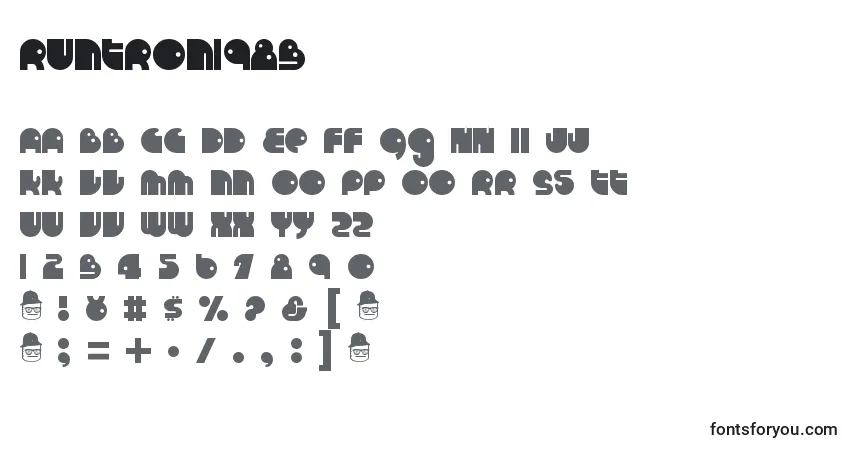 Fuente Runtron1983 - alfabeto, números, caracteres especiales