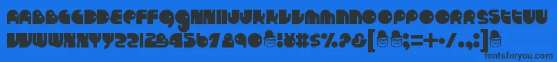 Runtron1983 Font – Black Fonts on Blue Background