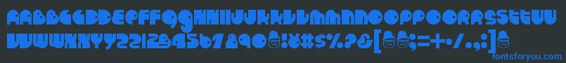 Runtron1983 Font – Blue Fonts on Black Background