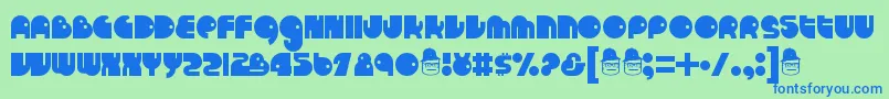 Runtron1983 Font – Blue Fonts on Green Background