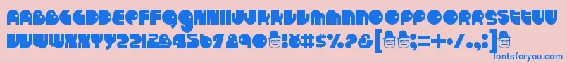 Runtron1983 Font – Blue Fonts on Pink Background