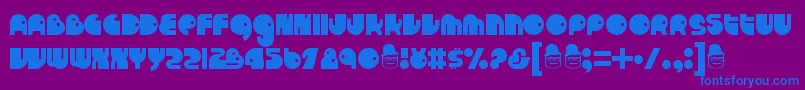 Runtron1983 Font – Blue Fonts on Purple Background