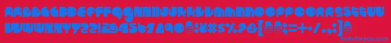 Runtron1983 Font – Blue Fonts on Red Background