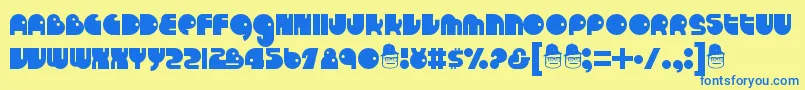 Runtron1983 Font – Blue Fonts on Yellow Background