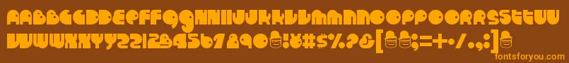 Runtron1983 Font – Orange Fonts on Brown Background