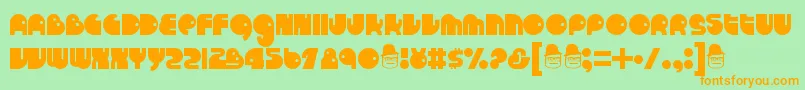 Runtron1983 Font – Orange Fonts on Green Background