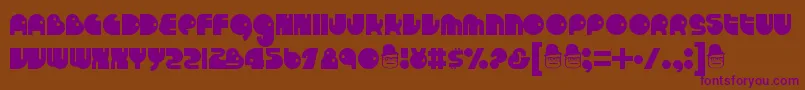 Runtron1983-Schriftart – Violette Schriften auf braunem Hintergrund