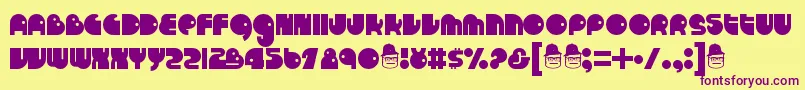 Runtron1983 Font – Purple Fonts on Yellow Background