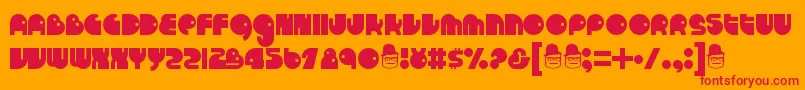 Runtron1983 Font – Red Fonts on Orange Background