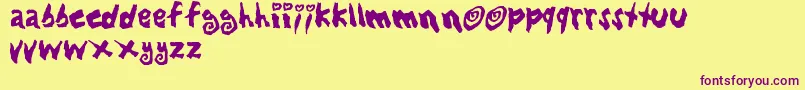Lovbabe ffy Font – Purple Fonts on Yellow Background