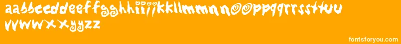 Lovbabe ffy-Schriftart – Weiße Schriften auf orangefarbenem Hintergrund