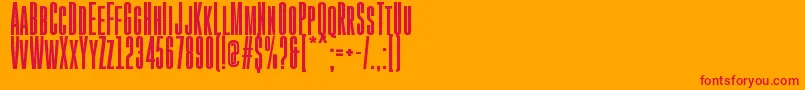 Fonte GoboldHighBold – fontes vermelhas em um fundo laranja