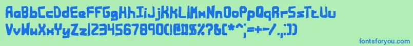 Bandmess Font – Blue Fonts on Green Background