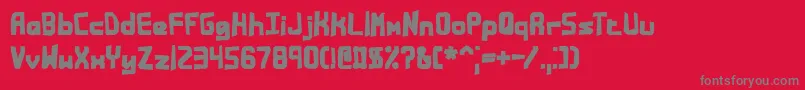 Bandmess-fontti – harmaat kirjasimet punaisella taustalla