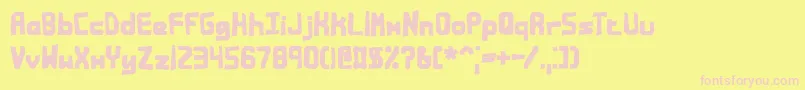 Bandmess Font – Pink Fonts on Yellow Background