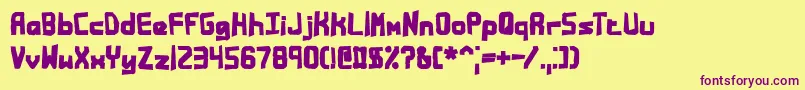 Bandmess Font – Purple Fonts on Yellow Background
