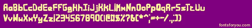 Bandmess Font – Yellow Fonts on Purple Background