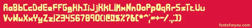 Bandmess Font – Yellow Fonts on Red Background