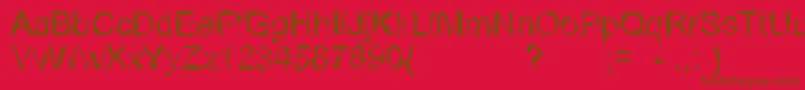 Freakedarial Font – Brown Fonts on Red Background