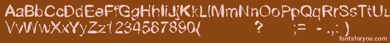Freakedarial Font – Pink Fonts on Brown Background