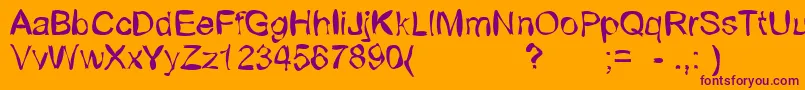 Freakedarial Font – Purple Fonts on Orange Background