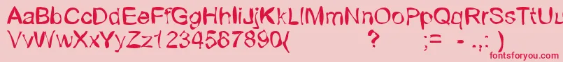 Freakedarial Font – Red Fonts on Pink Background