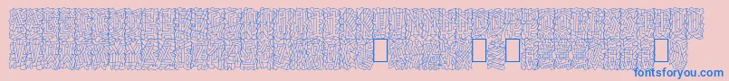 Linotypepaintit Font – Blue Fonts on Pink Background